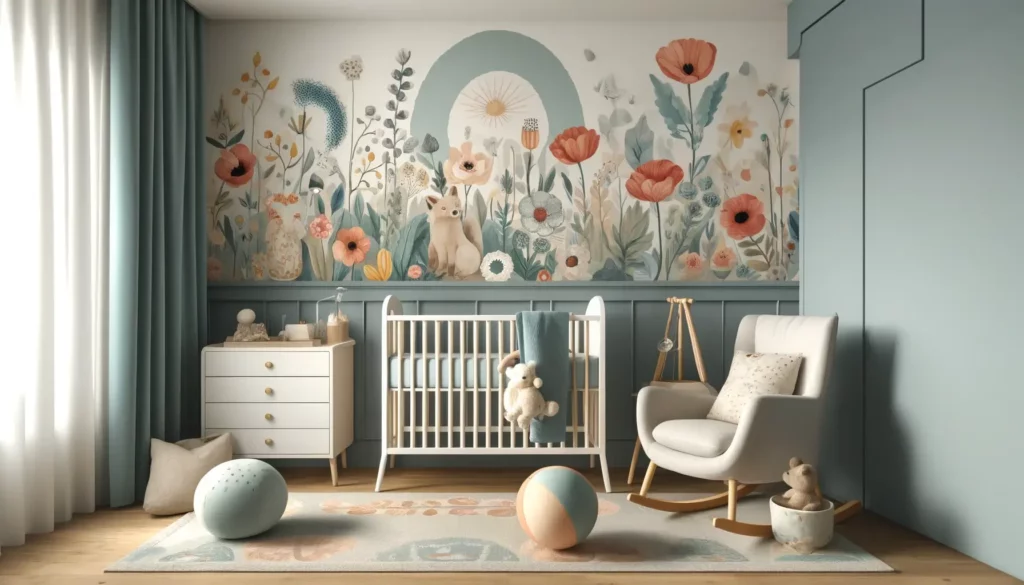 chambre bebe idee deco chambre fille coquelicots fleurs 1