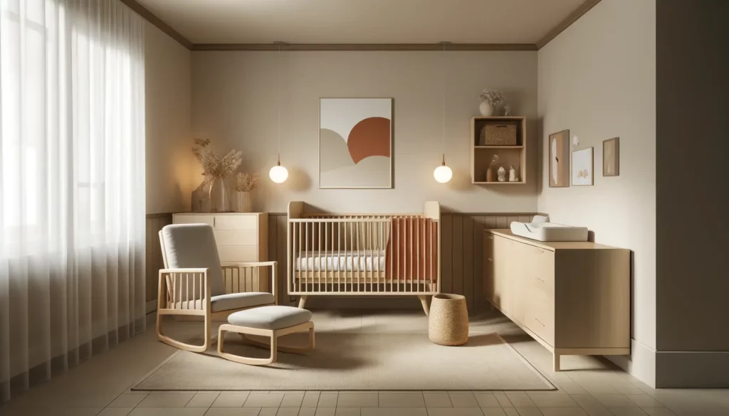 chambre de bebe enfant terracotta sable beige idee deco 1