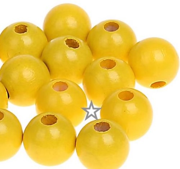 perles en bois rondes jaune pour attache sucette